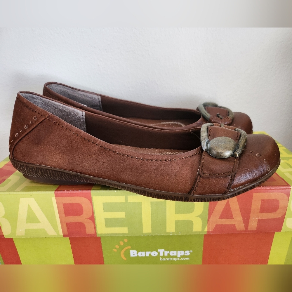 BareTraps Carla Brown Leather Flats Size 6 1/2 M - Picture 3 of 15
